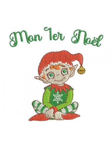 machine embroidery design Elf my 1st Christmas