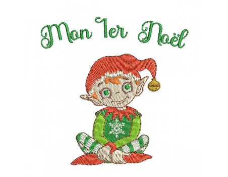 machine embroidery design Elf my 1st Christmas