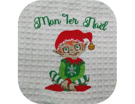 machine embroidery design Elf my 1st Christmas