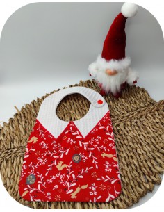Motif de broderie machine ITH  Bavoir col polo