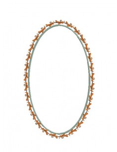 machine embroidery design  applique oval frame big size