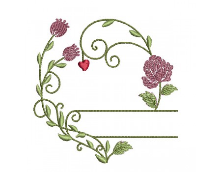 machine embroidery design customizable flower frame