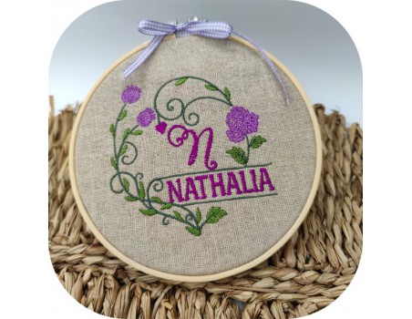 machine embroidery design customizable flower frame