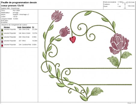 machine embroidery design customizable flower frame