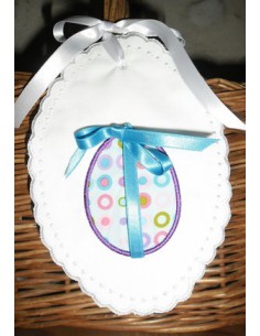 Motif de broderie machine oeuf de pâques appliqué 10x10 cm