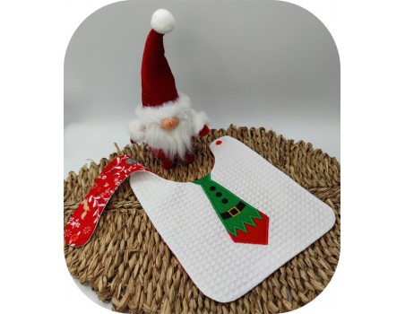 Motif de broderie machine ITH  Bavoir cravate lutin