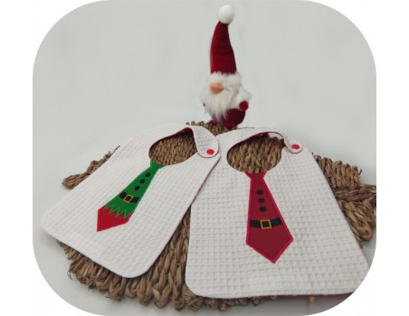 Motif de broderie machine ITH  Bavoir cravate lutin