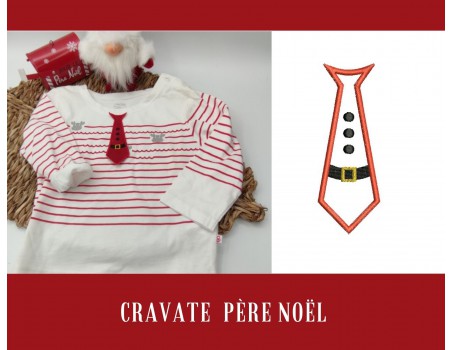 Motif de broderie machine  cravate père Noël