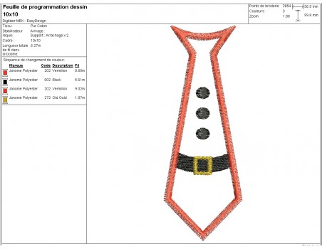 machine embroidery design santa claus tie