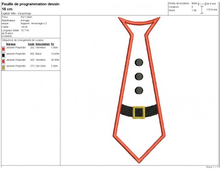 machine embroidery design santa claus tie