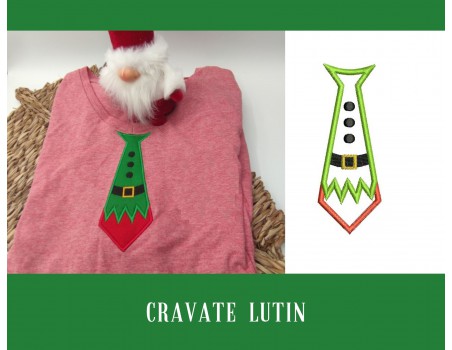 Motif de broderie machine  cravate lutin