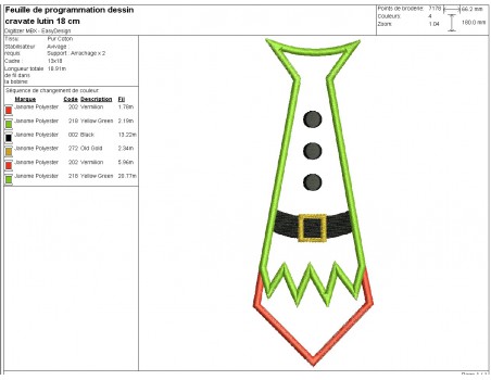 machine embroidery design leprechaun tie