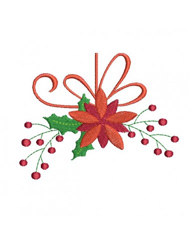 Motif de broderie machine poinsettia  de Noël