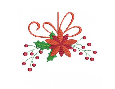 Motif de broderie machine poinsettia  de Noël