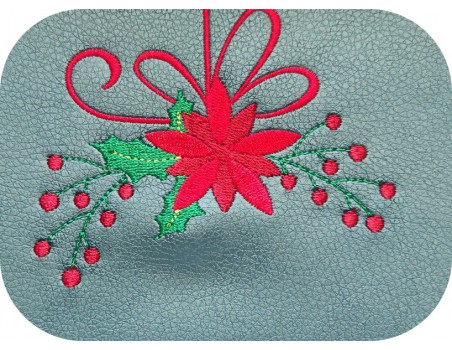 Motif de broderie machine poinsettia  de Noël