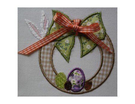Instant download machine embroidery  applique easter wreath