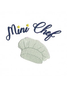 machine embroidery design  mini chef's hat