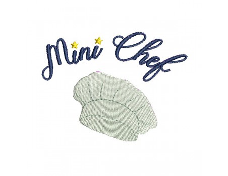 machine embroidery design  mini chef's hat