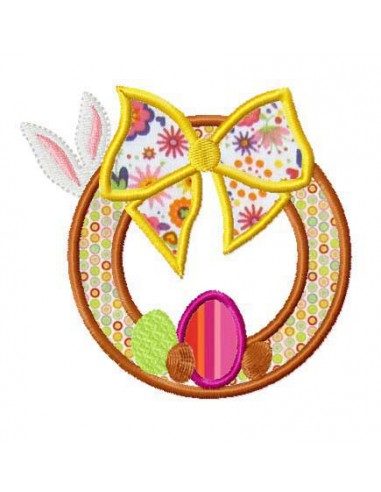 Instant download machine embroidery  applique easter wreath