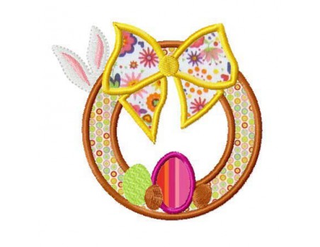 Instant download machine embroidery  applique easter wreath