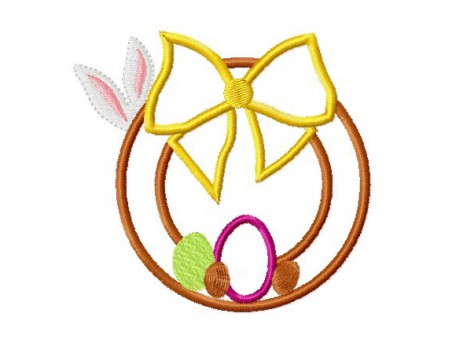 Instant download machine embroidery  applique easter wreath