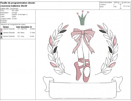 machine embroidery design customizable  classical dancer