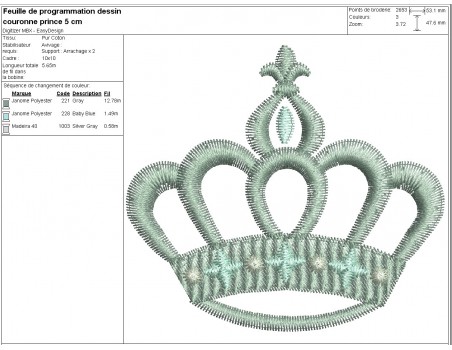 machine embroidery design crown prince