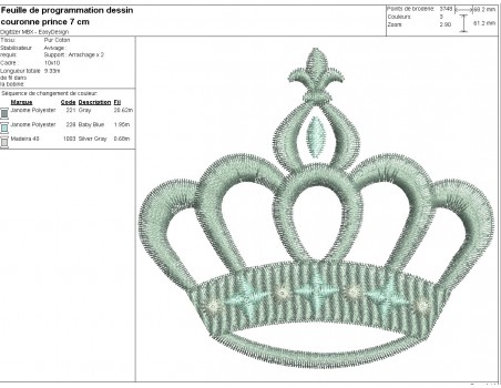 machine embroidery design crown prince