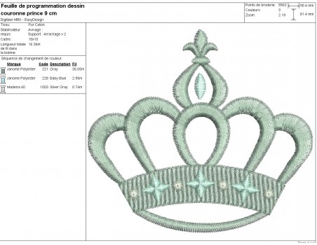 machine embroidery design crown prince