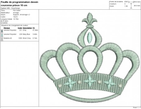 machine embroidery design crown prince