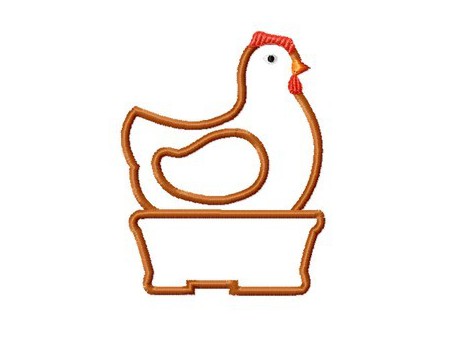 Motif de broderie machine Poule de pâques appliqué 10x10 cm