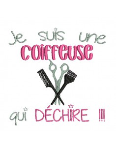 machine embroidery design hairdresser