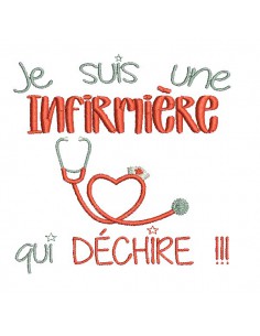 machine embroidery design nurse
