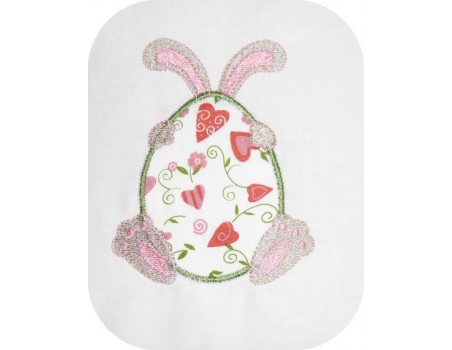 Instant download machine embroidery  applique bunny egg easter