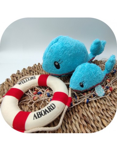 Motif de broderie machine  doudou baleine ith