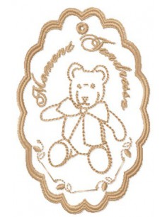 Etiquette Ours tendresse 10x10cm