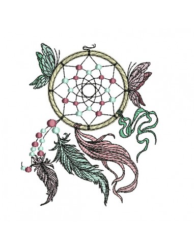 Machine embroidery design  butterfly dream Catcher