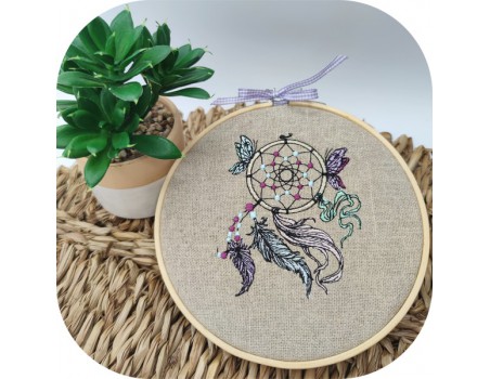 Machine embroidery design  butterfly dream Catcher