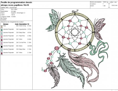 Machine embroidery design  butterfly dream Catcher