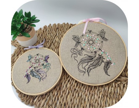 Machine embroidery design redwork butterfly dream Catcher