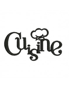 machine embroidery design kitchen text