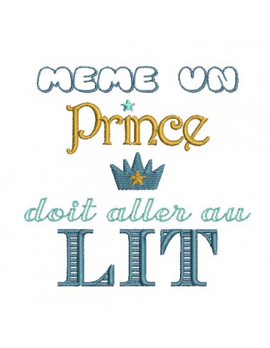 Motif de broderie machine prince au lit