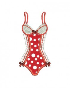 Motif de broderie maillot de bain femme 1 pièce