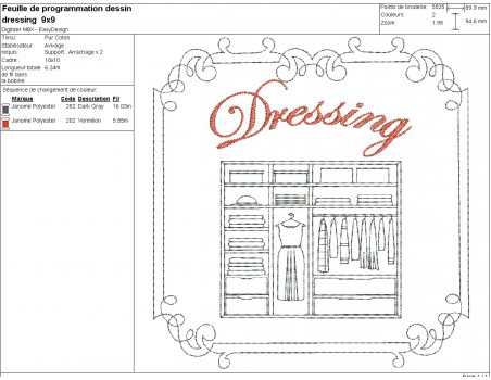 Motif de broderie machine dressing