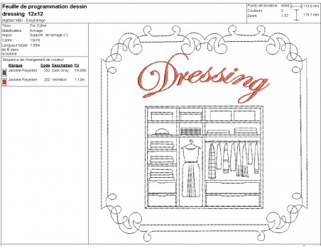 machine embroidery design dressing