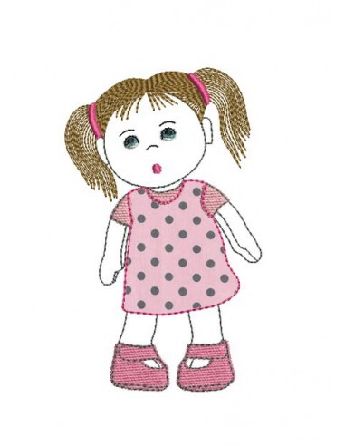 Instant download machine embroidery  doll