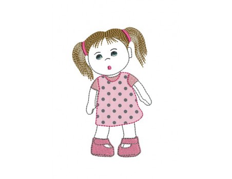 Instant download machine embroidery  doll