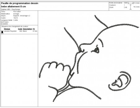 machine embroidery design  nursing baby