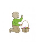 Instant download machine embroidery  silhouette little boy easter