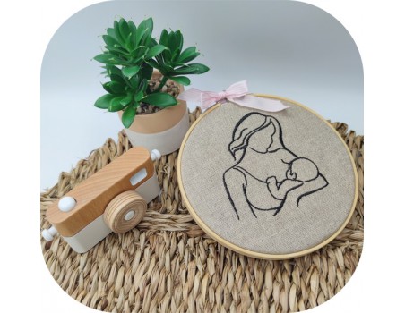 machine embroidery design  nursing mother